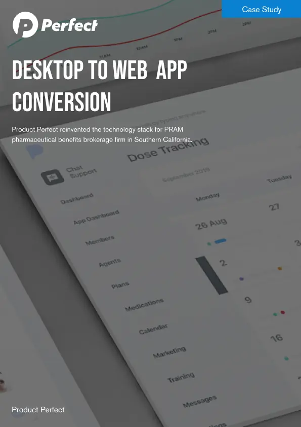 Pharma industry web app redevelopment hero mockup