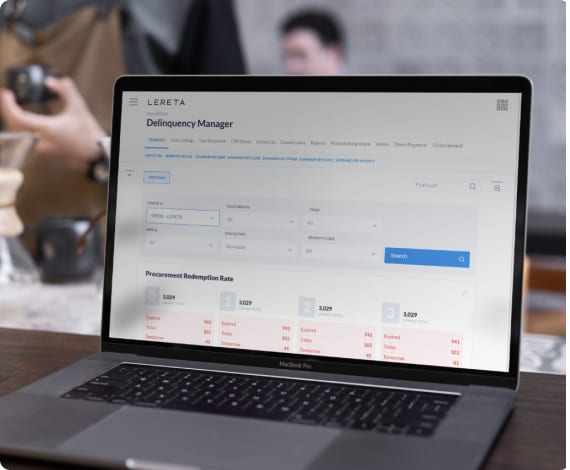 LERETA property tax processor — redesigned delinquency management admin interface